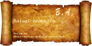 Balogi Arabella névjegykártya
